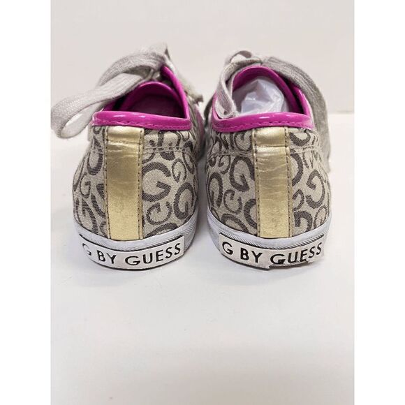 Guess Womens Low cut Lace up Tennis Sneakers Shoes Tan Pink Sz 7.5M - Picture 3 of 7